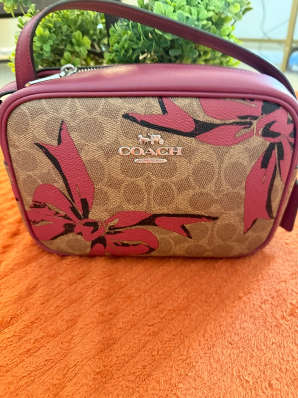 Coach Floral Pink and Tan Crossbody Bag - Picture 14 of 15